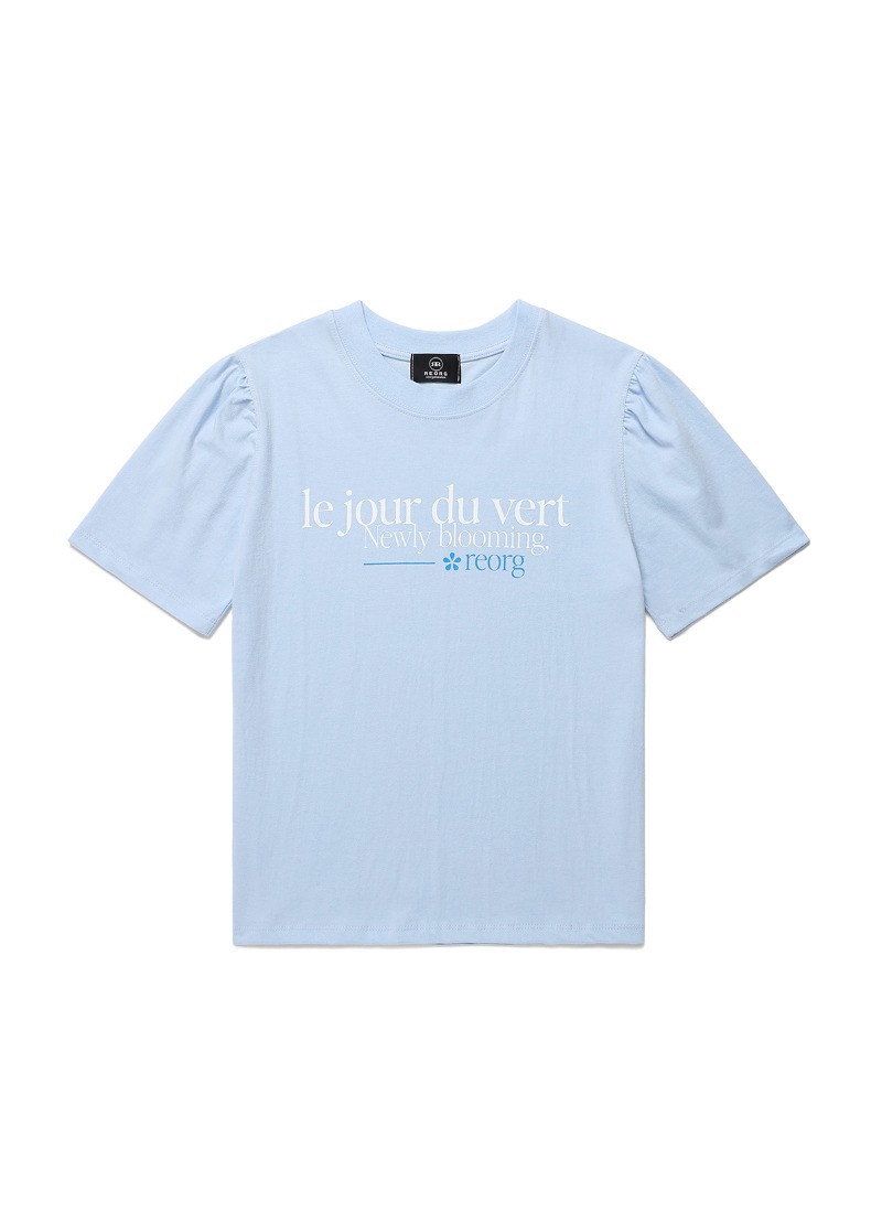 DRAW BLOOMING PUFF T-SHIRTS SKY BLUE